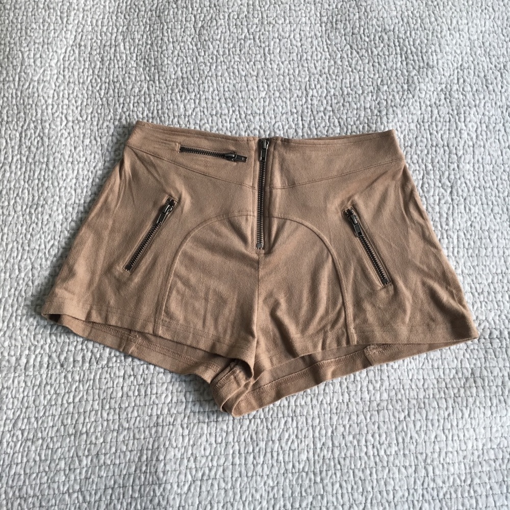 High Waisted Faux Suede Shorts